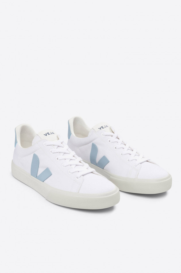 Veja Canvas Sneaker CAMPO in Weiß/Hellblau