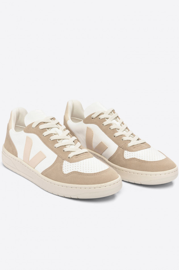 Veja Sneaker V10 in Weiß/Taube/Beige