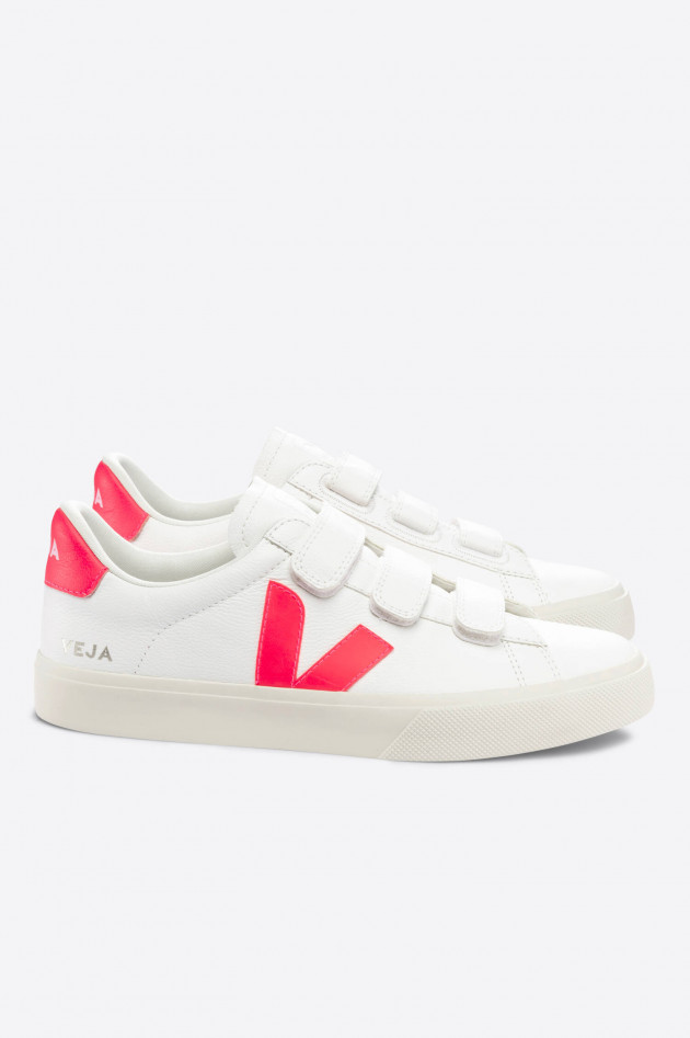 Veja Sneaker RECIFE mit Klettverschluss in Weiß/Pink
