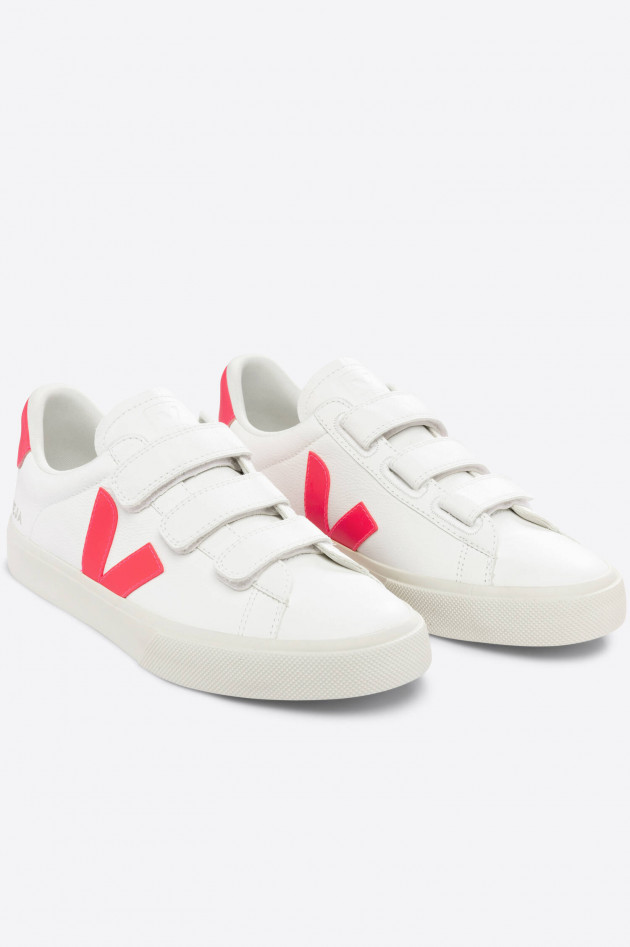 Veja Sneaker RECIFE mit Klettverschluss in Weiß/Pink