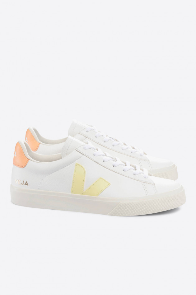 Veja Nachhaltiger Sneaker CAMPO in Weiß/Gelb/Apricot