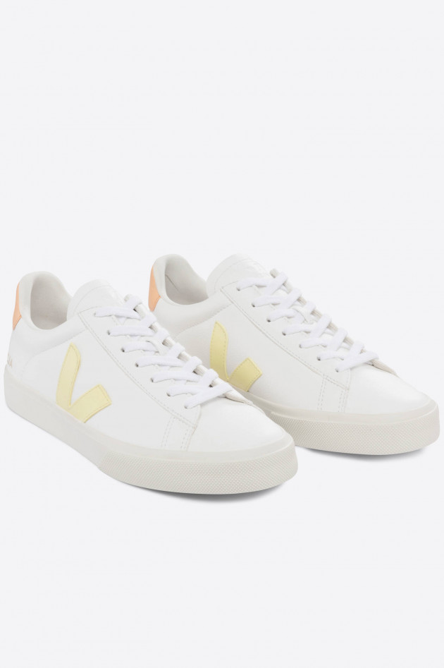 Veja Nachhaltiger Sneaker CAMPO in Weiß/Gelb/Apricot