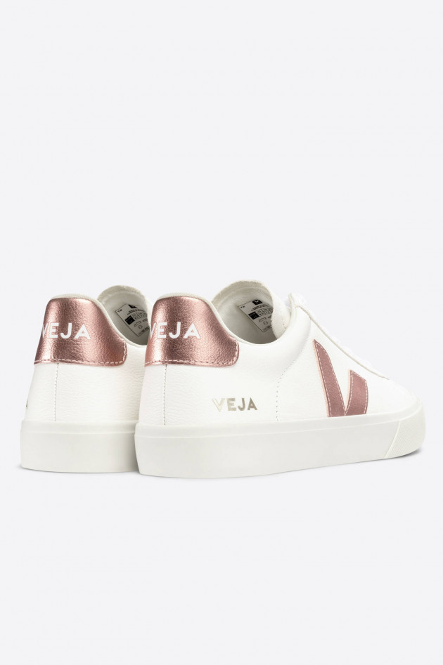 Veja Nachhaltiger Sneaker CAMPO in Weiß/Rosé metallic