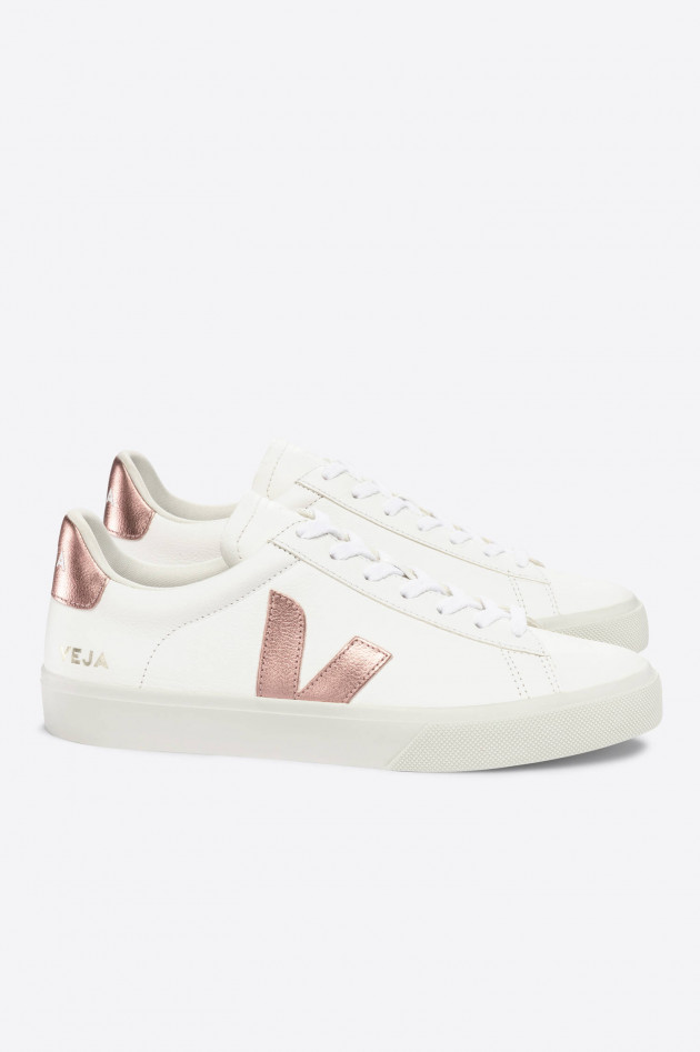 Veja Nachhaltiger Sneaker CAMPO in Weiß/Rosé metallic