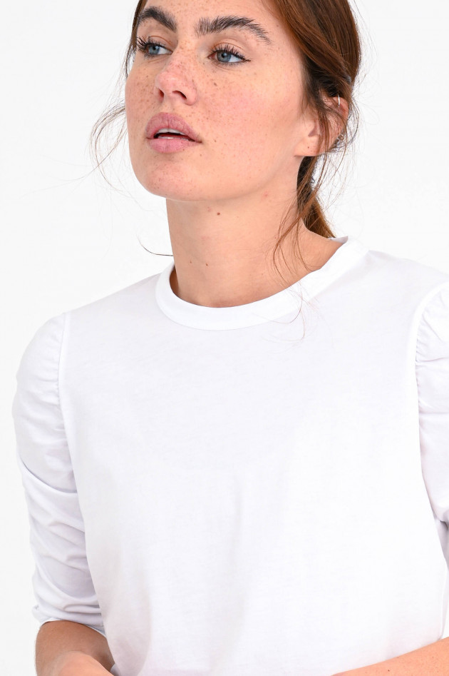 Veronica Beard Shirt WALDORF mit Raffung in Weiß