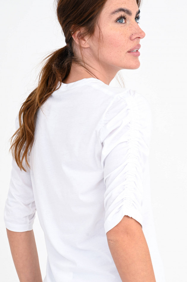 Veronica Beard Shirt WALDORF mit Raffung in Weiß