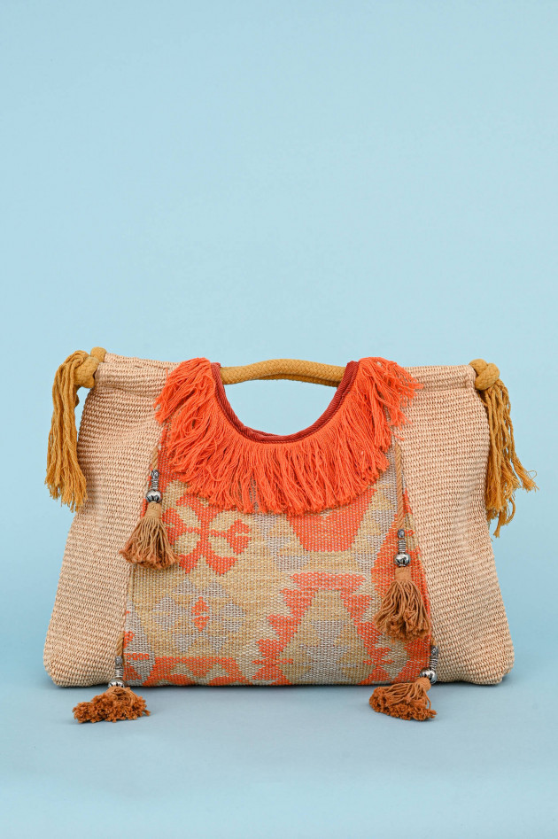 ViaMailBag Boho-Shopper MASAI GIPSY in Natur/Orange