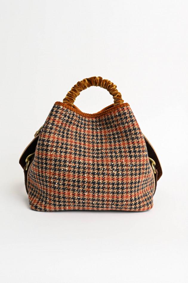ViaMailBag Karo Jacquard Tasche ZERMAT CHECK in Braun/Orange