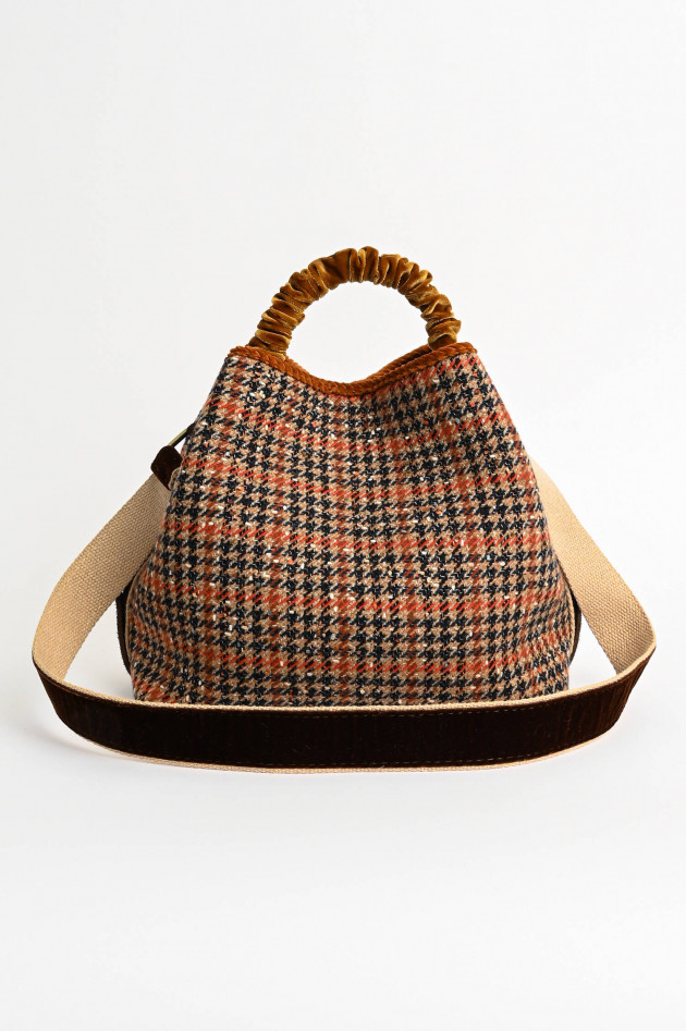 ViaMailBag Karo Jacquard Tasche ZERMAT CHECK in Braun/Orange