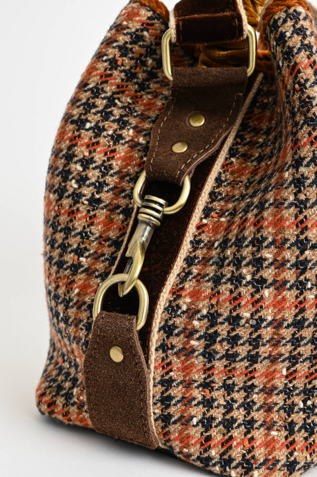 ViaMailBag Karo Jacquard Tasche ZERMAT CHECK in Braun/Orange