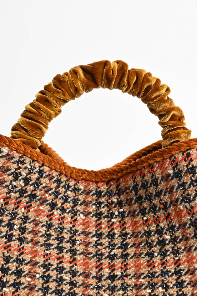 ViaMailBag Karo Jacquard Tasche ZERMAT CHECK in Braun/Orange