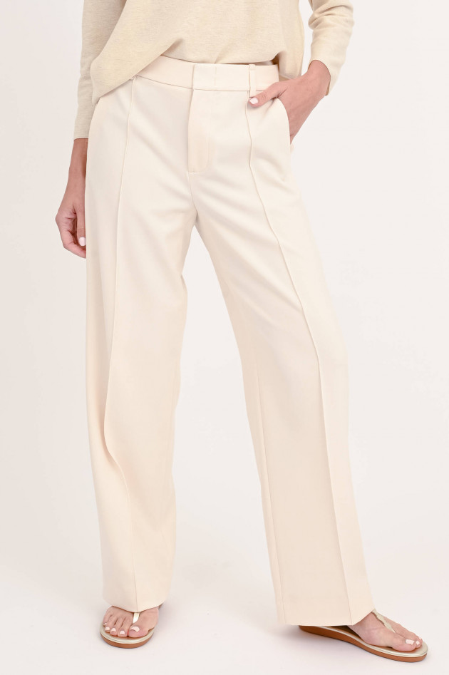 Vince Wide-Leg Hose in PINTUCK in Creme