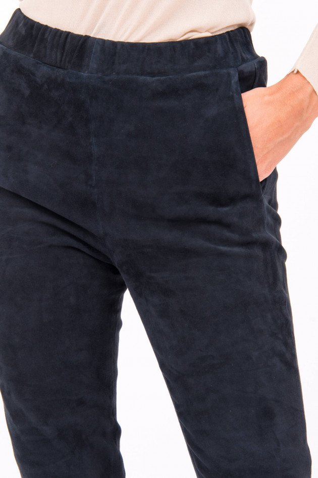 White T Slim Fit Hose in Oxford Blue