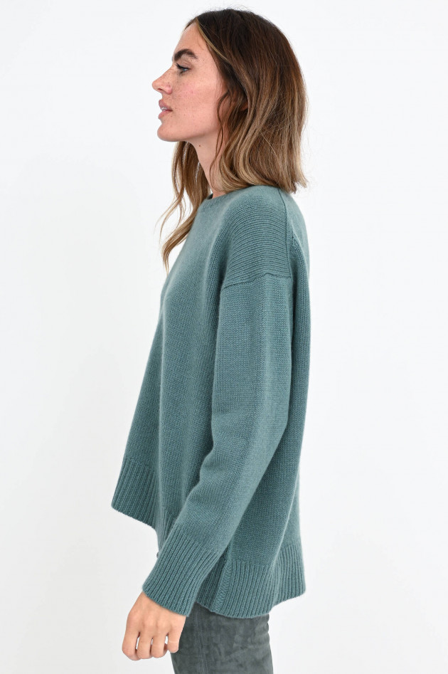 White T Oversized Kaschmir-Pullover in Jadegrün