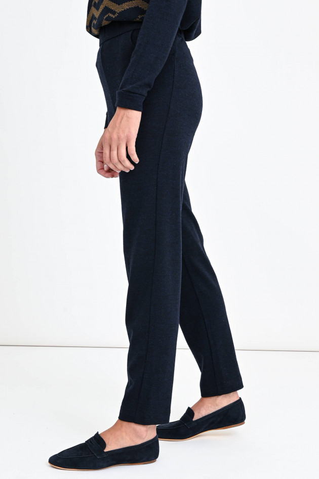 Whyci Woll-Mix Strickhose in Midnight