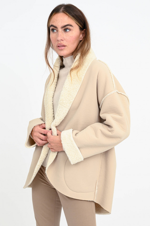Whyci Jacke mit Lammfell-Look in Beige