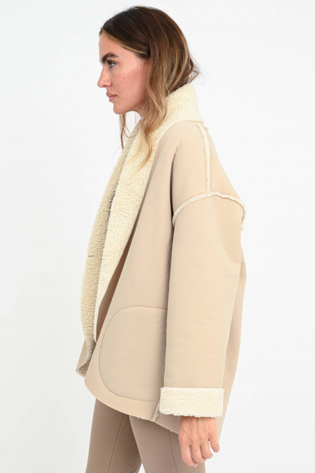 Whyci Jacke mit Lammfell-Look in Beige