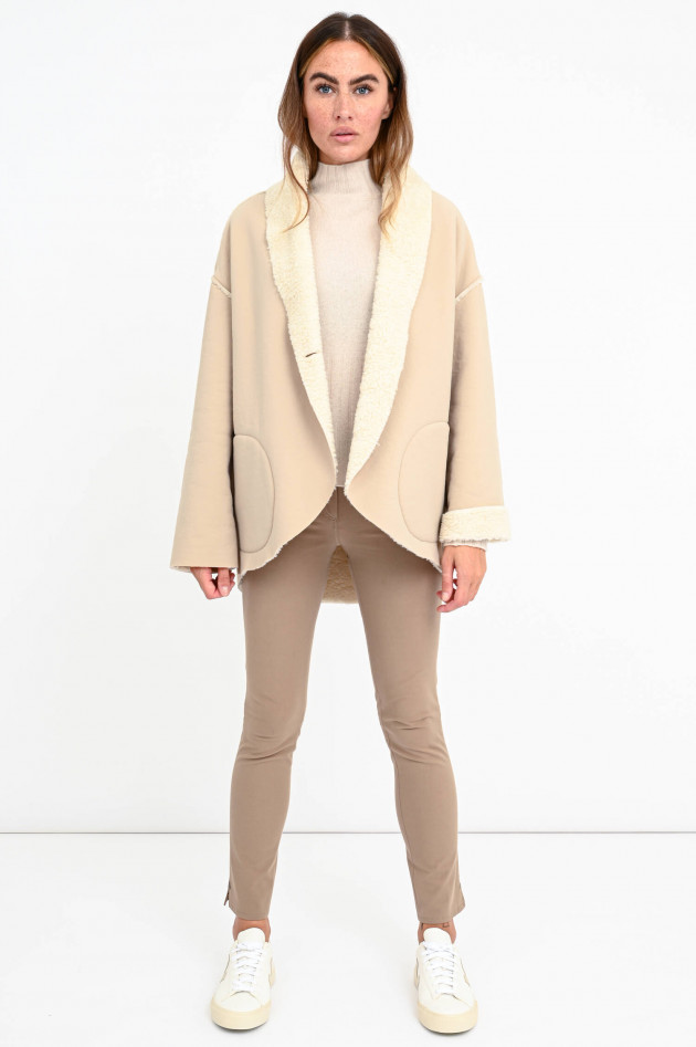 Whyci Jacke mit Lammfell-Look in Beige
