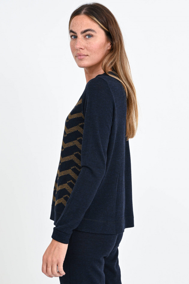 Whyci Musterstick Pullover in Midnight/Braun