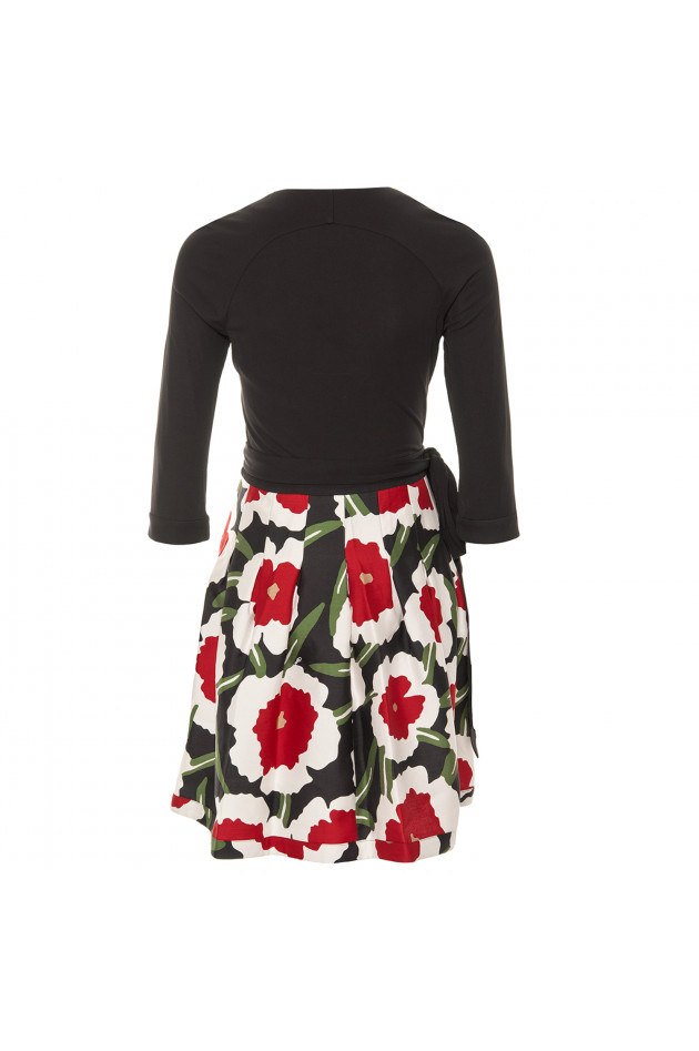 Diane von Fürstenberg Wickelkleid in Schwarz/Blumenmuster