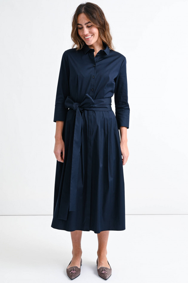 Windsor Blusenkleid mit Bindegürtel in Navy