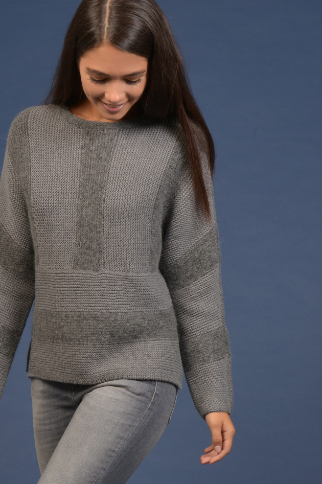 Windsor Strickpullover mit U-Bootausschnitt in Grau