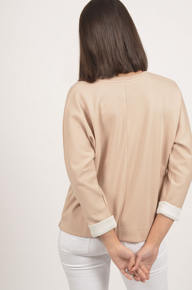 Windsor Pullover mit fixiertem Umschlag in Beige