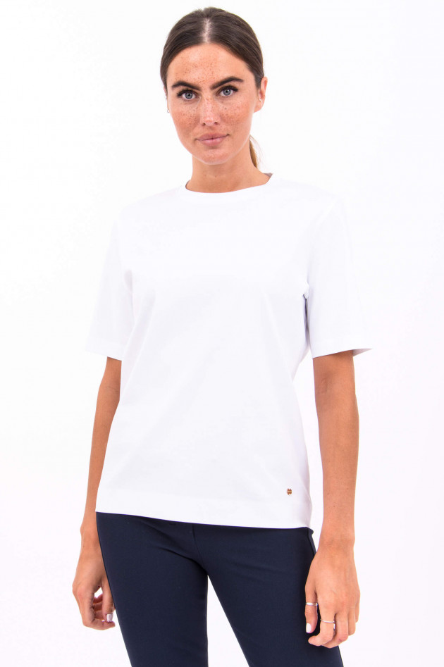 Windsor Baumwoll-Shirt mit Rundhals in Weiß