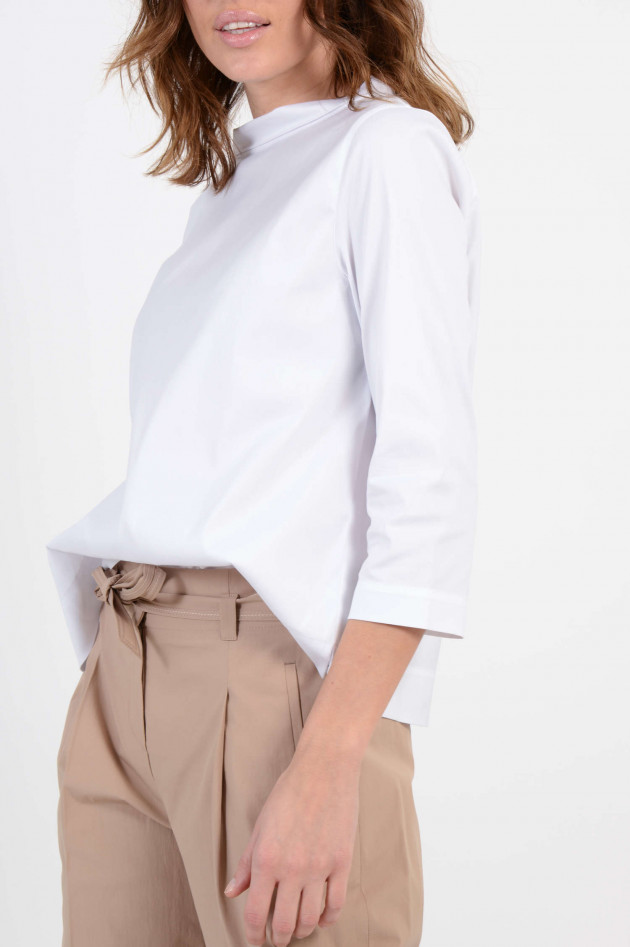 Windsor Bluse mit Stehkragen in Weiß