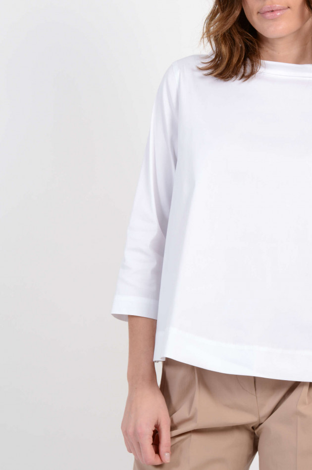 Windsor Bluse mit Stehkragen in Weiß