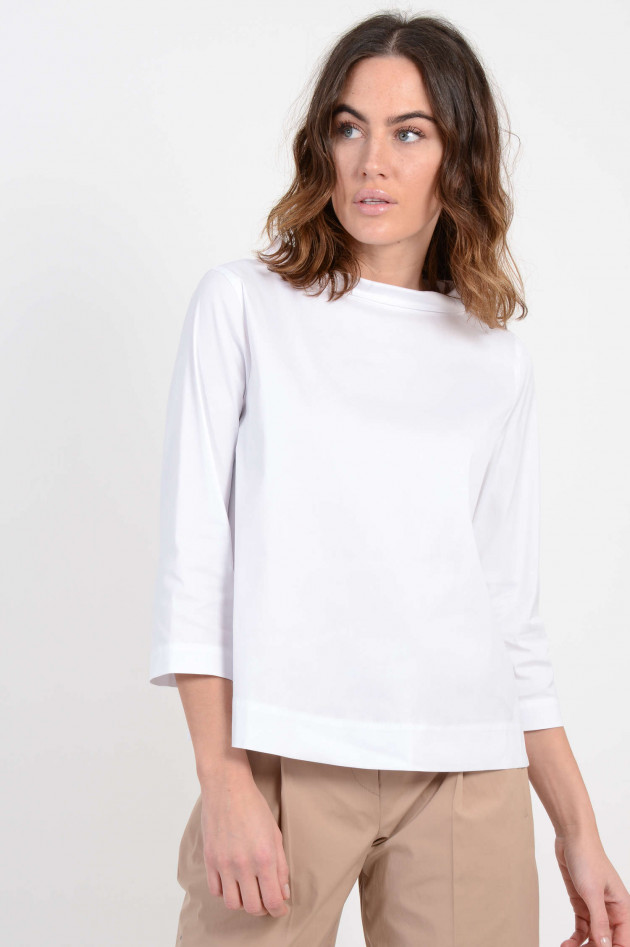 Windsor Bluse mit Stehkragen in Weiß