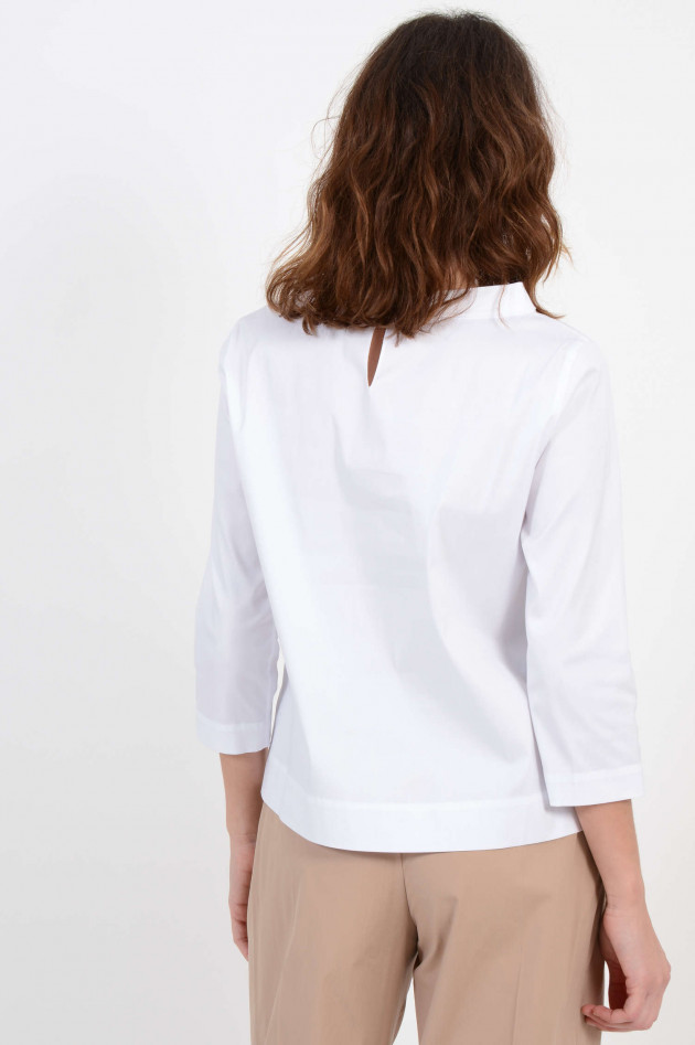 Windsor Bluse mit Stehkragen in Weiß
