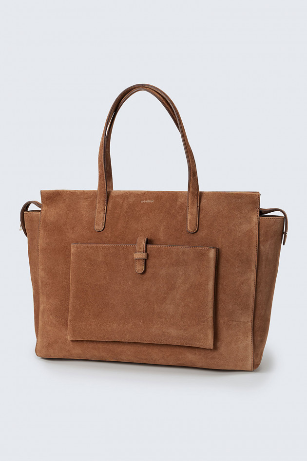 Windsor Tasche aus Veloursleder in Braun