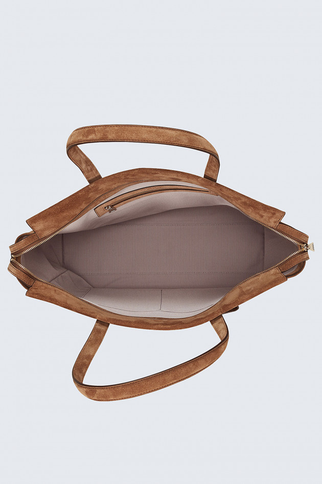 Windsor Tasche aus Veloursleder in Braun