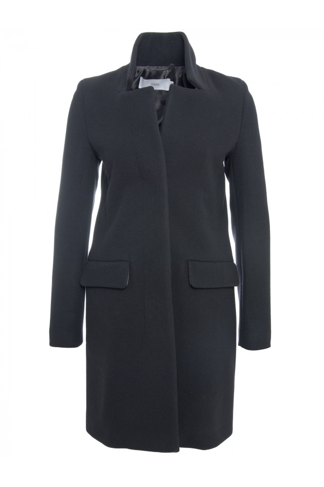 Closed Wollmantel in Navy
