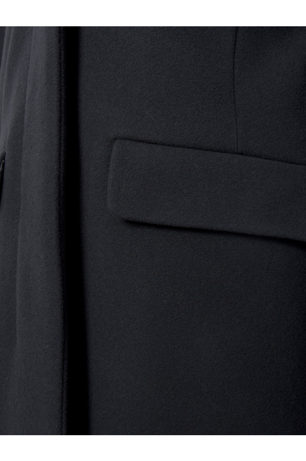 Closed Wollmantel in Navy