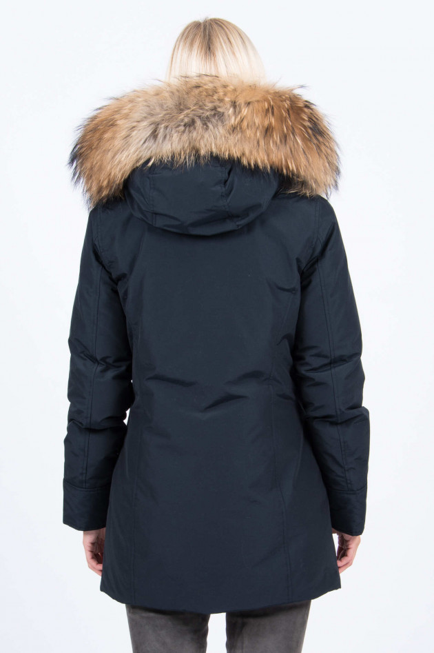 Woolrich Daunenparka mit Fellbesatz in Navy