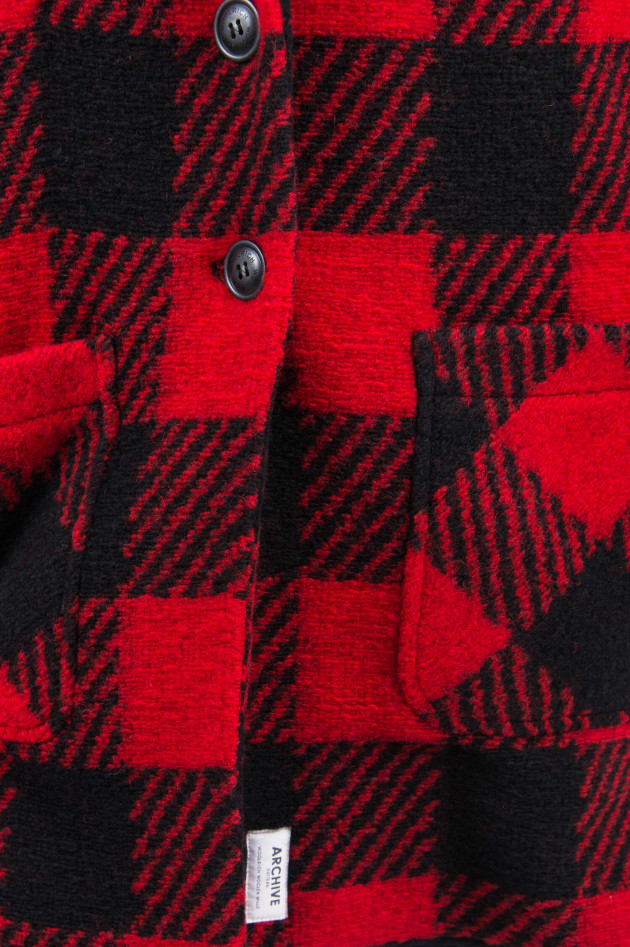Woolrich Mantel im Karo-Look in Schwarz/Rot