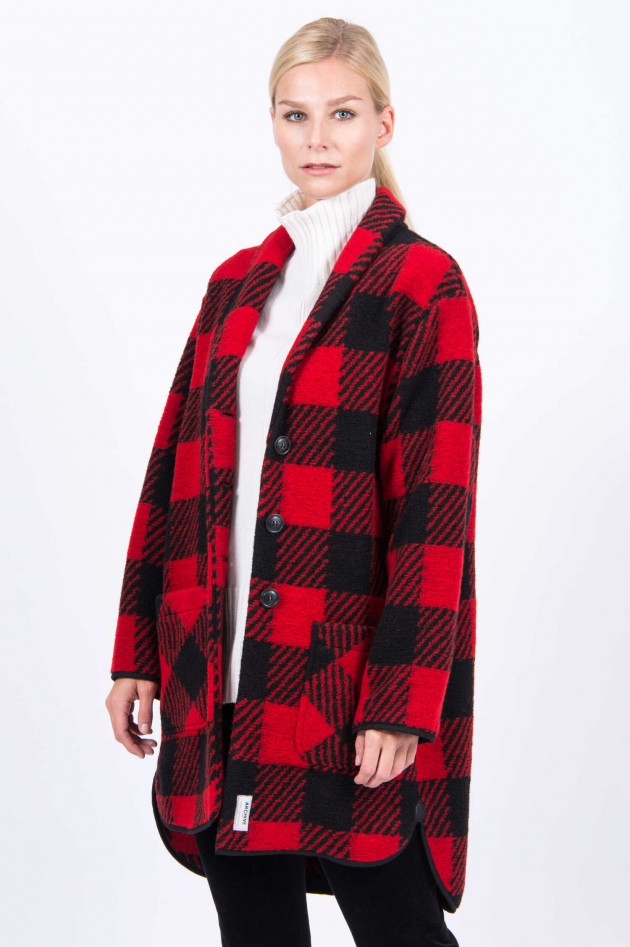 Woolrich Mantel im Karo-Look in Schwarz/Rot