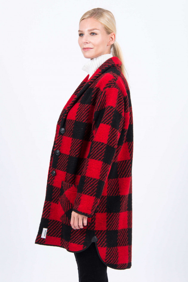 Woolrich Mantel im Karo-Look in Schwarz/Rot