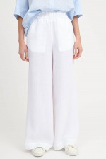 Wide-Leg-Hose TAMINA aus Leinen in Weiß