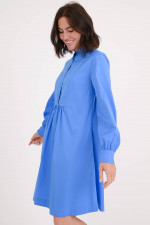 Kleid CAYA aus Baumwoll-Mix in Blau