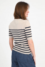 Cashmere-Shirt ISOLA in Taupe/Navy