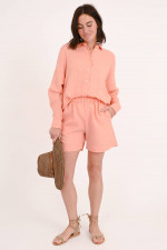 Shorts BELLE aus Leinen-Mix in Peach