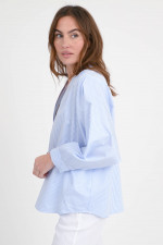 A-Linien Bluse OGAN in Hellblau/Weiß gestreift
