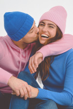 Midi-Mütze aus Cashmere in Rosa