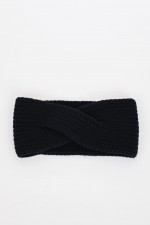 Cashmere Stirnband mit Twist in Schwarz