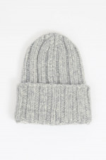 Mütze aus Wollmix in Grau meliert