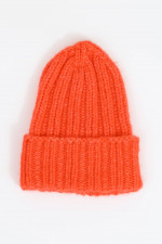 Mütze aus Wollmix in Neonorange