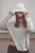 Mütze aus Cashmere in Sand